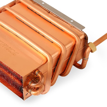 Short five row strong exhaust gas water heater accessories water tank heat exchanger oxygen free copper pure copper water tank