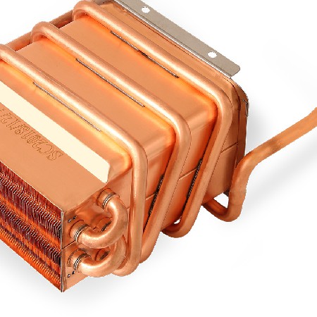 Short six row strong exhaust gas water heater water tank heat exchanger oxygen free copper pure copper water tank