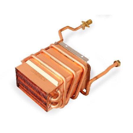 Short six row strong exhaust gas water heater water tank heat exchanger oxygen free copper pure copper water tank