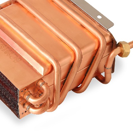 Long five row strong exhaust gas water heater water tank heat exchanger oxygen free copper pure copper water tank