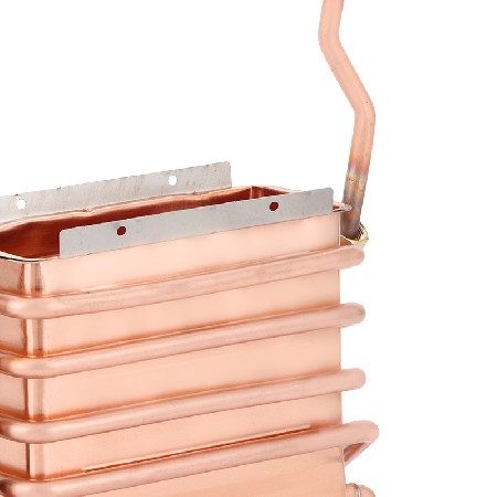 Water heater heat exchanger with 4 rows in length. Manufacturer of direct supply water heater accessories. Wholesale of pure copper water tank