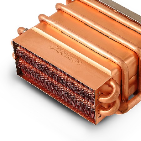 Short three row strong exhaust gas water heater water tank heat exchanger oxygen free copper pure copper water tank