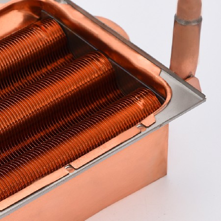 Water heater heat exchanger, water heater accessories, finned tube heat exchanger, short 5-row stainless steel water heater exchanger