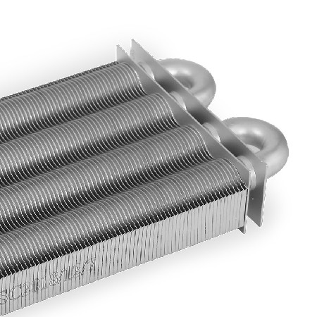 4-tube modular furnace heat exchanger, wall mounted furnace main heat exchanger, dual-purpose tube heat exchanger for heating and hot water